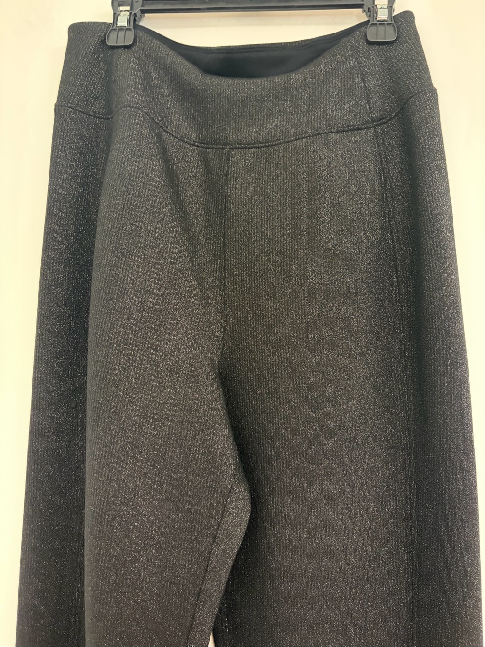 NWT SPANX AirEssentials Slim Flare Pant Sz med Shimmer very black gunmetal Long